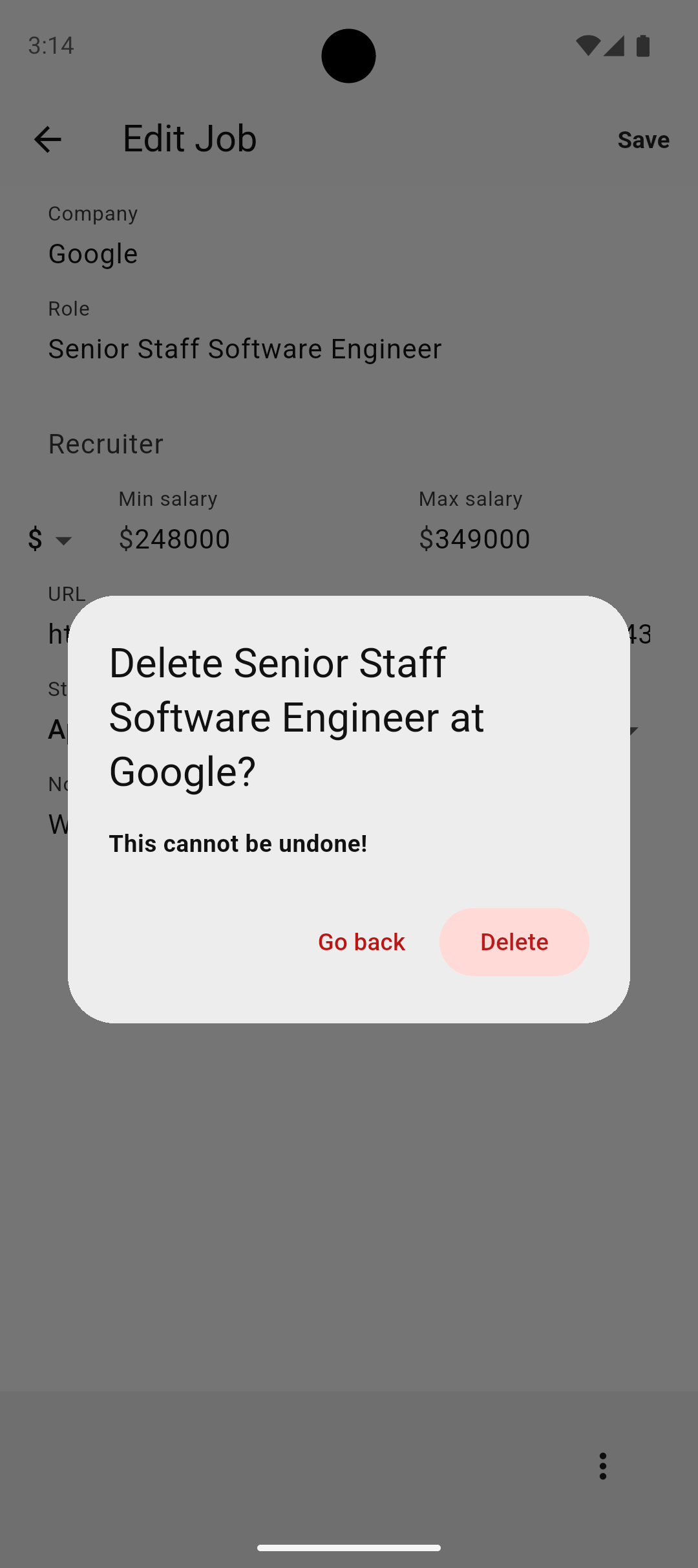 Delete job